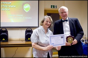 David is presented with the Jubilee Shield by Brenda